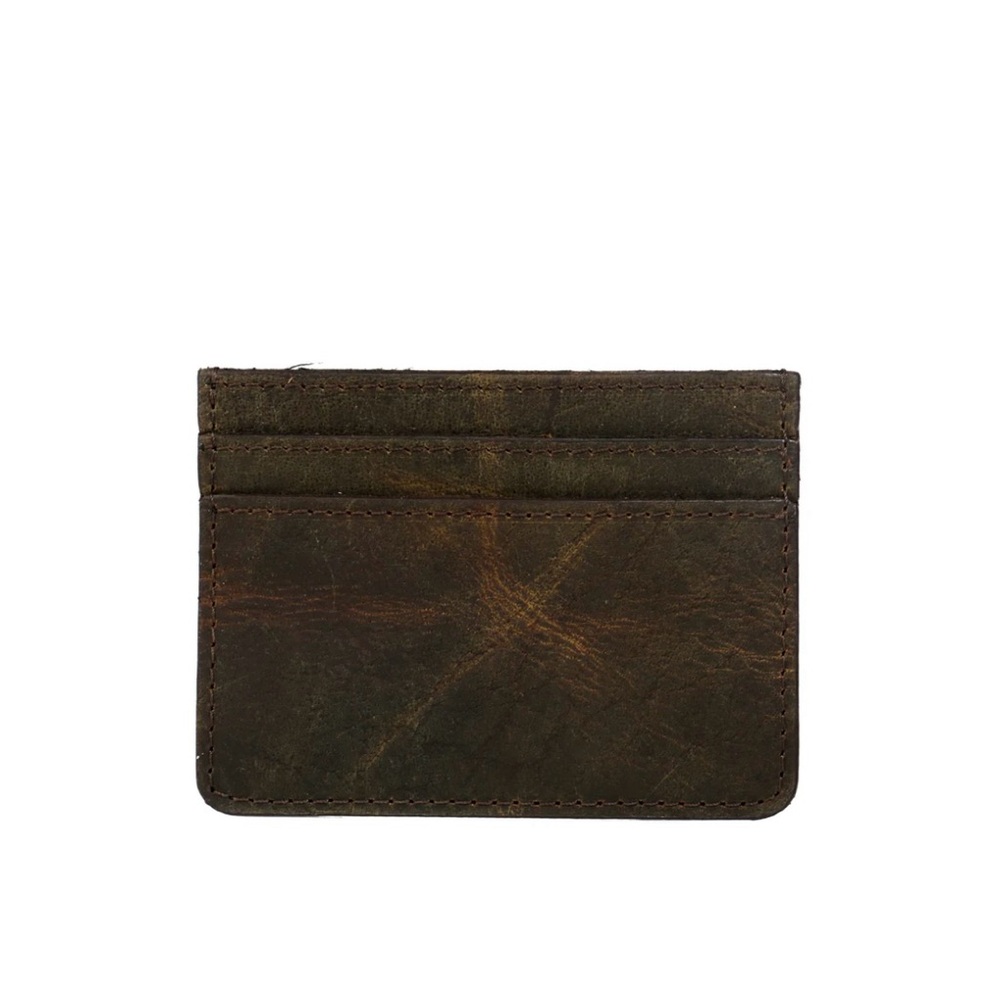 Myra brown leather credit card holder